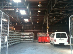 Loading area for temporary store